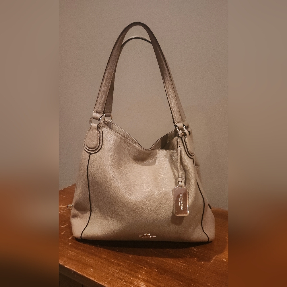 Coach Gray Leather Shoulder Bag